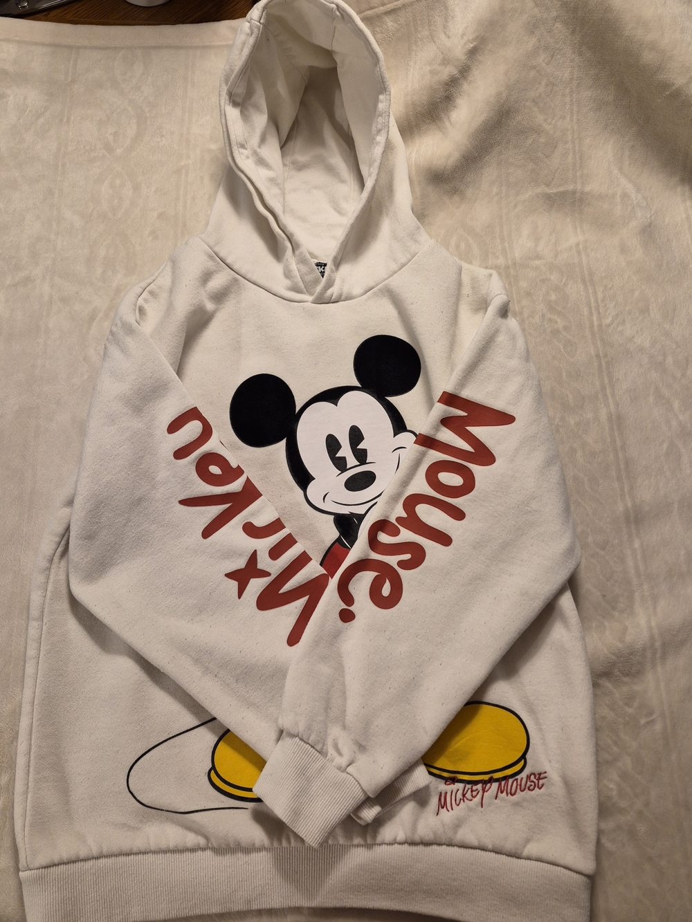 Disney Parks girls/boys Mickey Mouse Pullover White Hooded Sweatshirt hoodie